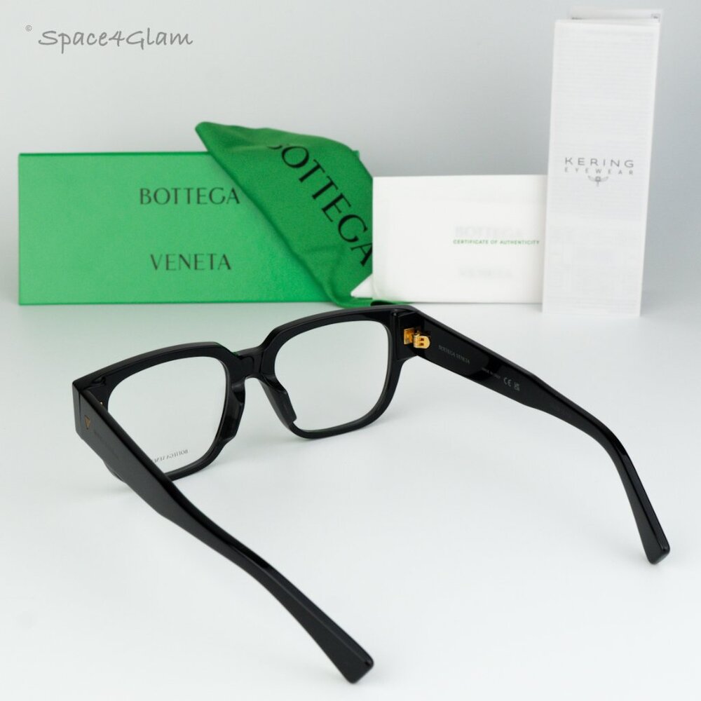 BRAND NEW Bottega Veneta BV1289O 001 Black Demo Square Women Eyeglasses - Picture 7 of 8